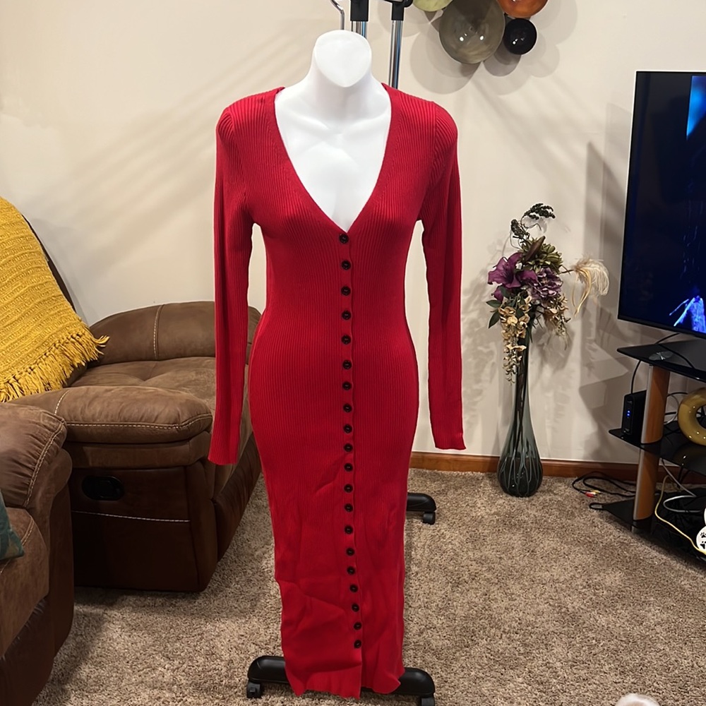 Red Light Sweater Dress ❤️